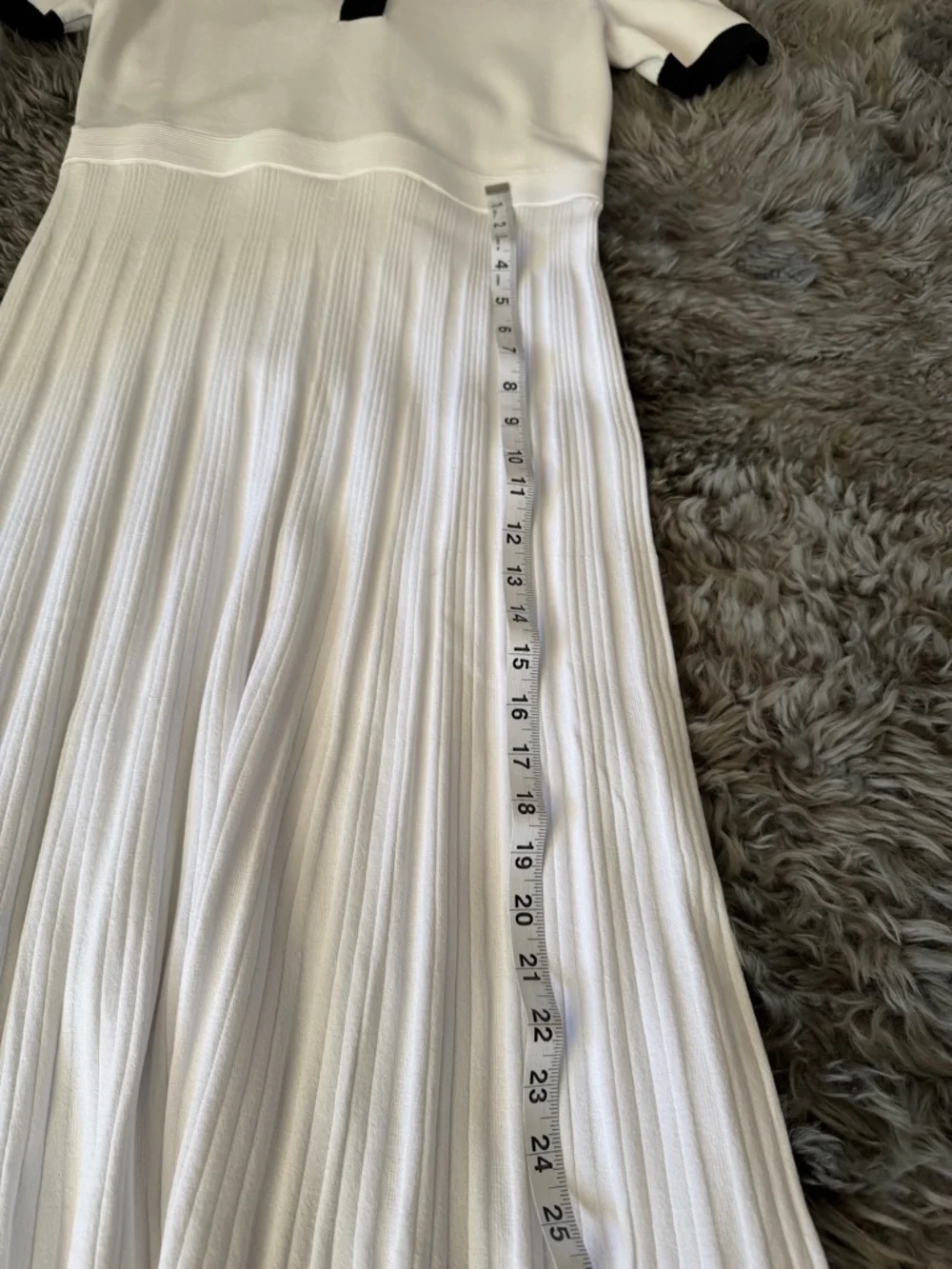 Michael Kors White Midi Polo Dress with Black Trim - Picture 6 of 6